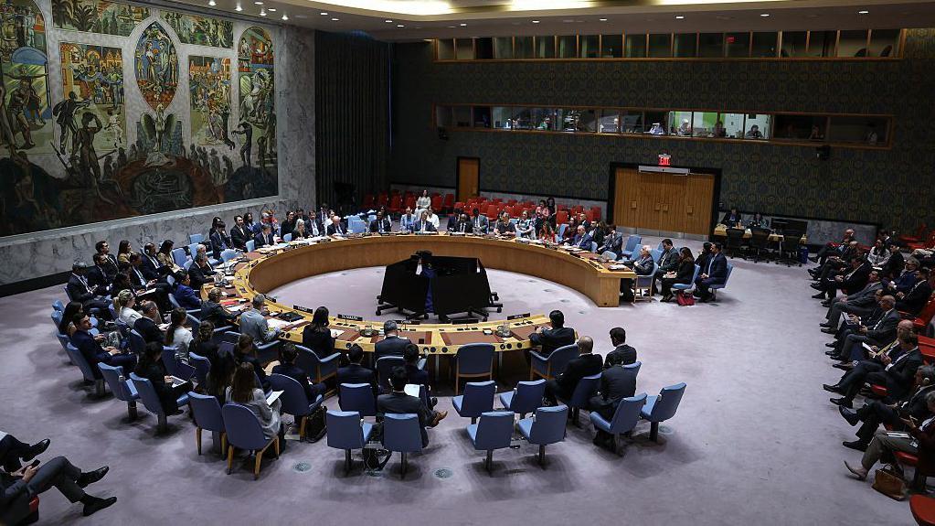 منظر عام لاجتماع مجلس الأمن التابع للأمم المتحدة بشأن الوضع في غزة، في مقر الأمم المتحدة بنيويورك - Getty Images
