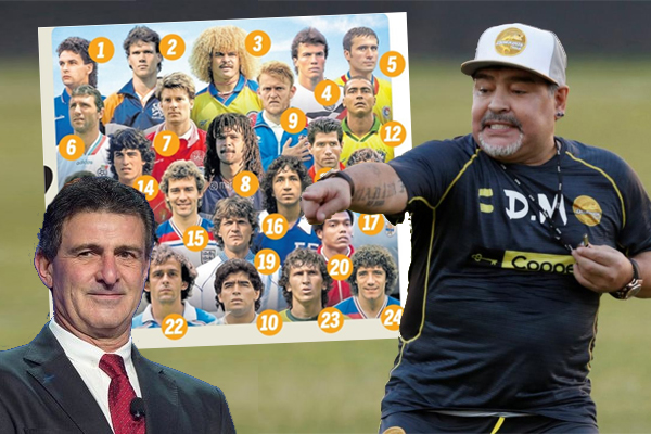 مارادونا نشر صورة مركبة تضم 23 لاعباً من ألمع نجوم كرة القدم الذين عاصروه ونافسوه على الأفضلية