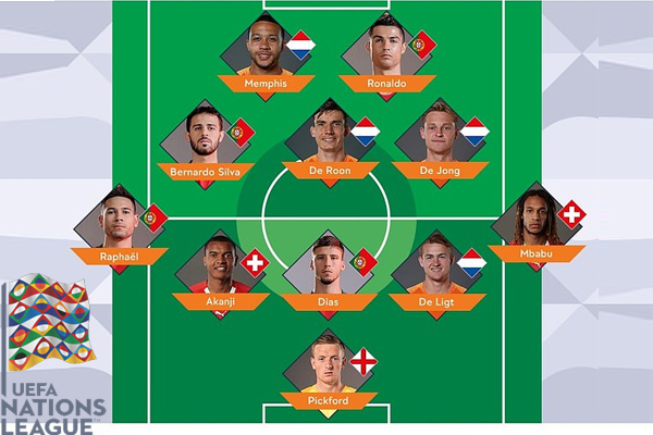 سيطر لاعبو البرتغال وهولندا على التشكيلة المثالية لمسابقة دوري الأمم الأوروبية في نسختها الأولى 