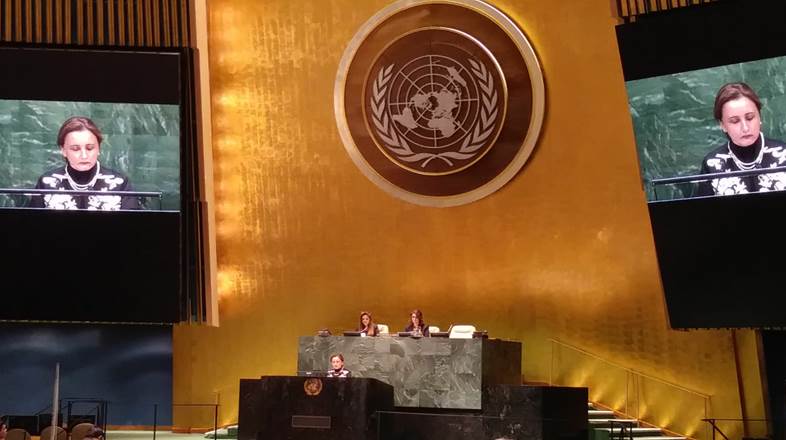 الدكتورة أمل قطان، الأمم المتحدة قاعة الجمعية العامة