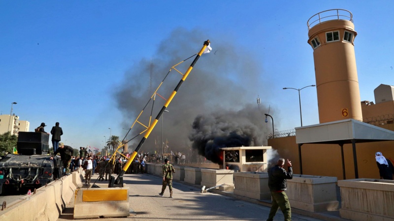 هجوم صاروخي سابق ضد السفارة الاميركية في بغداد 