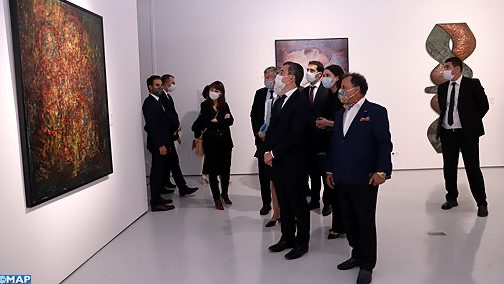 وزير داخلية فرنسا لدى زيارته متحف محمد السادس في الرباط
