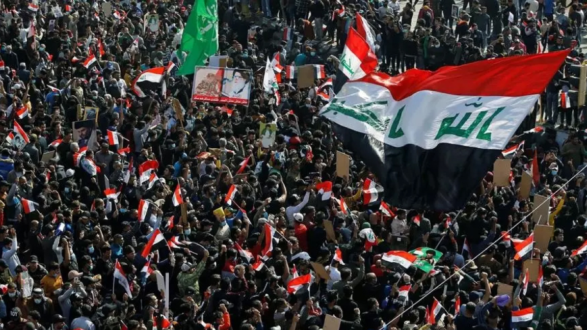 تجمع حاشد في ساحة التحرير ببغداد الجمعة