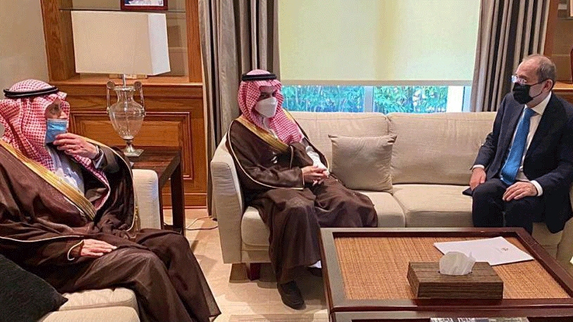 وزير خارجية الأردن مستقبلا نظيره السعودي فيصل بن فرحان