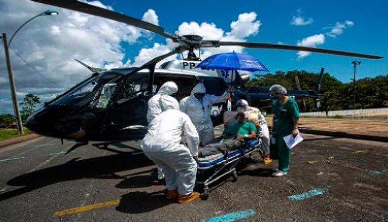 جانب من عمليات إسعاف المصابين جوا في البرازيل