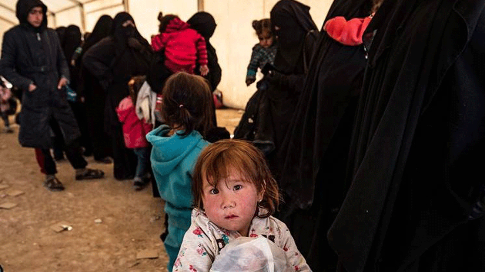 أطفال الدواعش الأجانب في أحد المخيمات في العراق
