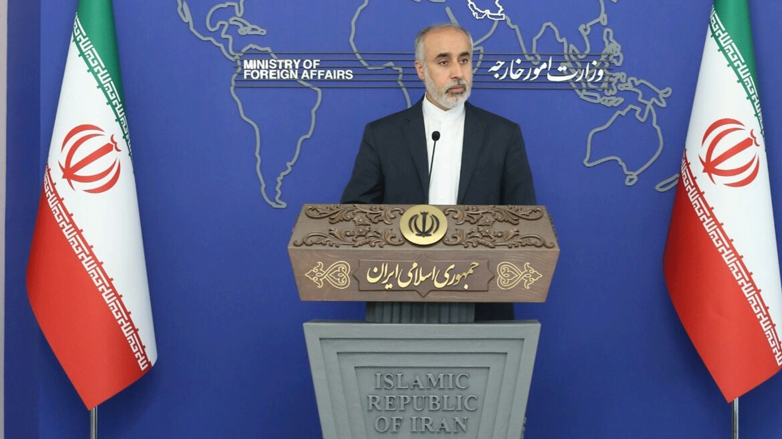 المتحدث باسم وزارة الخارجية الايرانية خلال مؤتمره الصحافي في طهران الاثنين 5 كانون الأول\ ديسمبر 2022 (الخارجية)