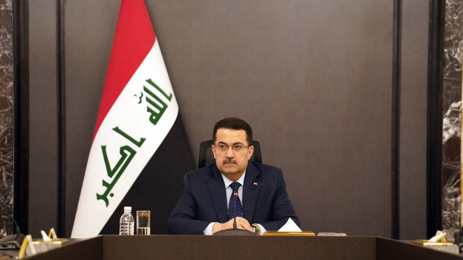 رئيس الوزراء العراقي محمد شياع السوداني أكد الأربعاء 25 يناير ابتعاد بلاده عن سياسة المحاور واستمرارها بمساعي التقريب بين السعودية وايران (مكتبه)