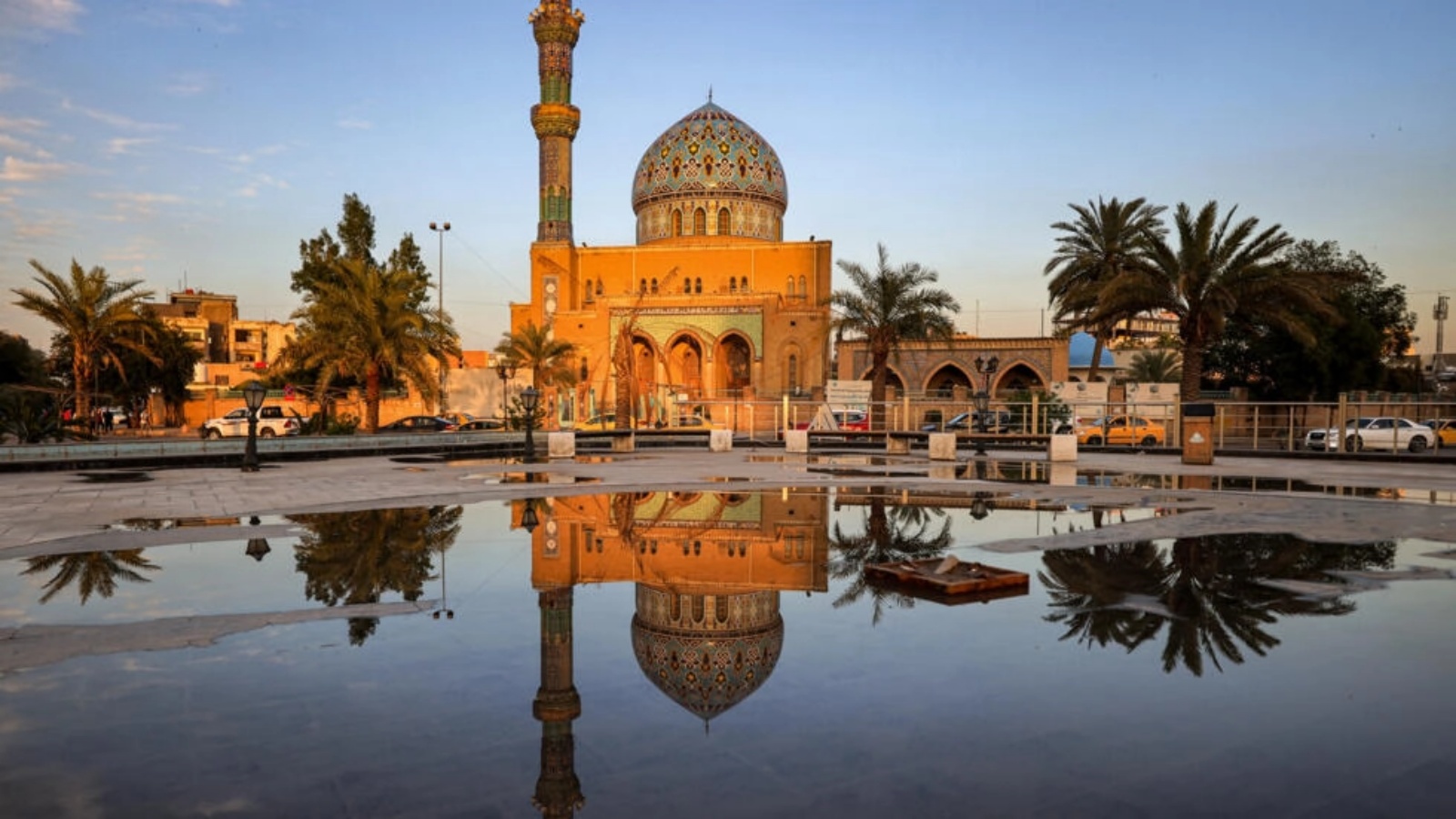 جامع 17 رمضان في ساحة الفردوس بوسط العاصمة العراقية بغداد في 9 مارس 2023 