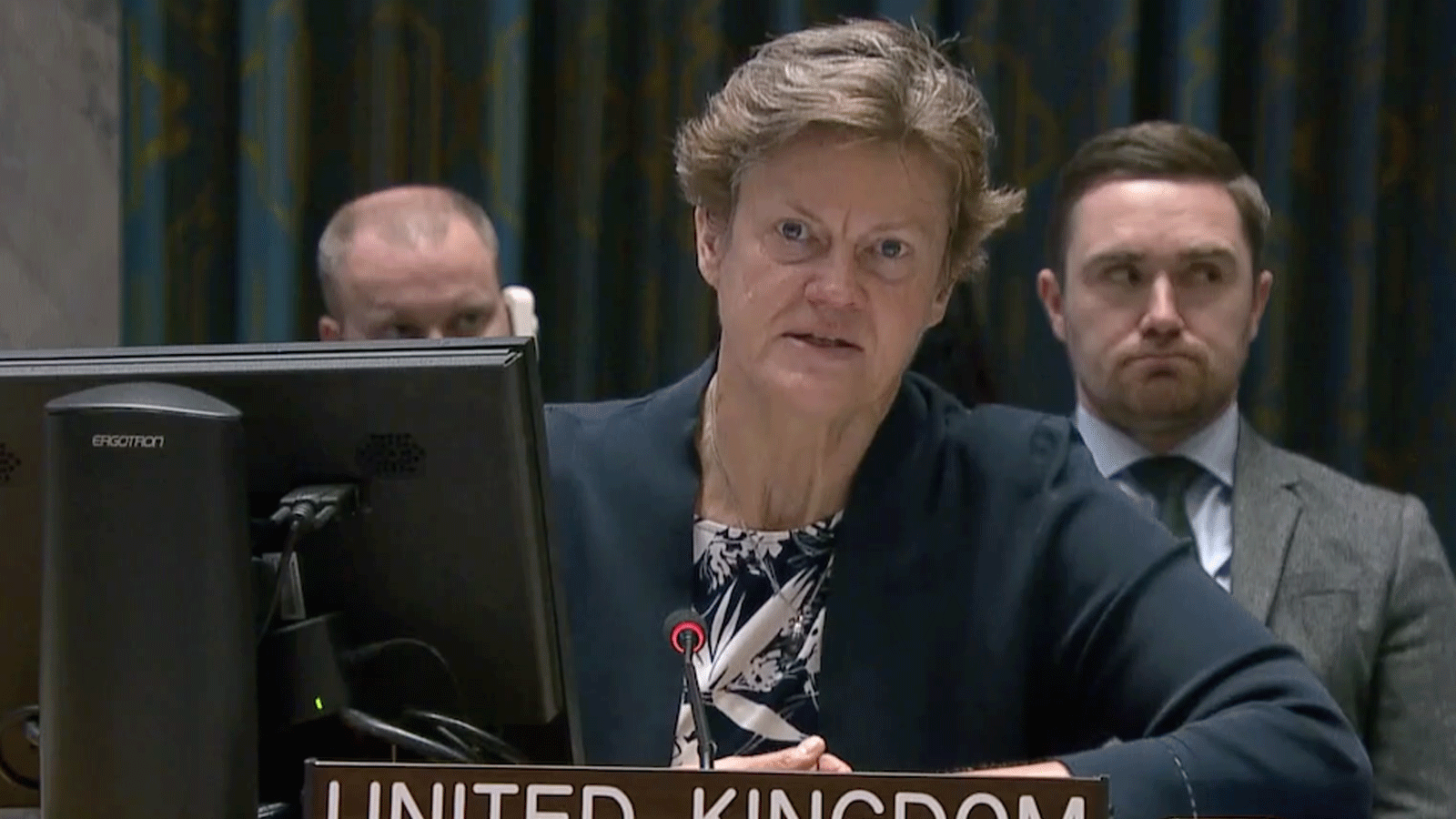 السفيرة البريطانية باربرا وودوارد تقدم بيانها لمجلس الأمن حول أوكرانيا