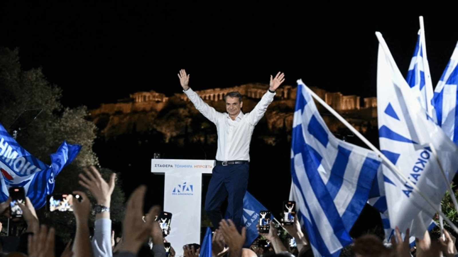 رئيس وزراء اليونان المنتهية ولايته كيرياكوس ميتسوتاكيس 