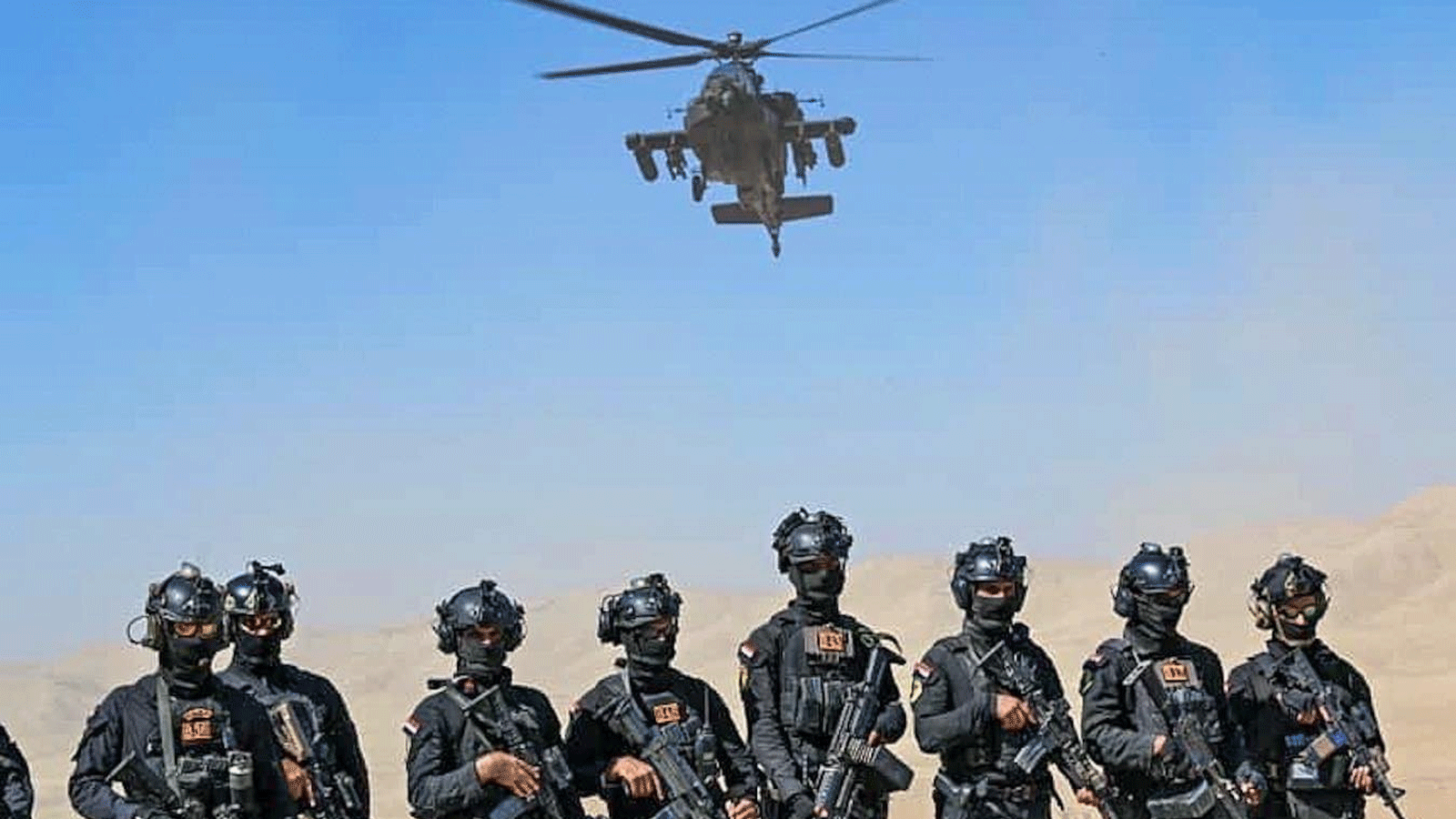 عناصر لجهاز مكافحة الارهاب العراقي خلال عملية عسكرية ضد داعش في صحراء البلاد الغربية (الجهاز)