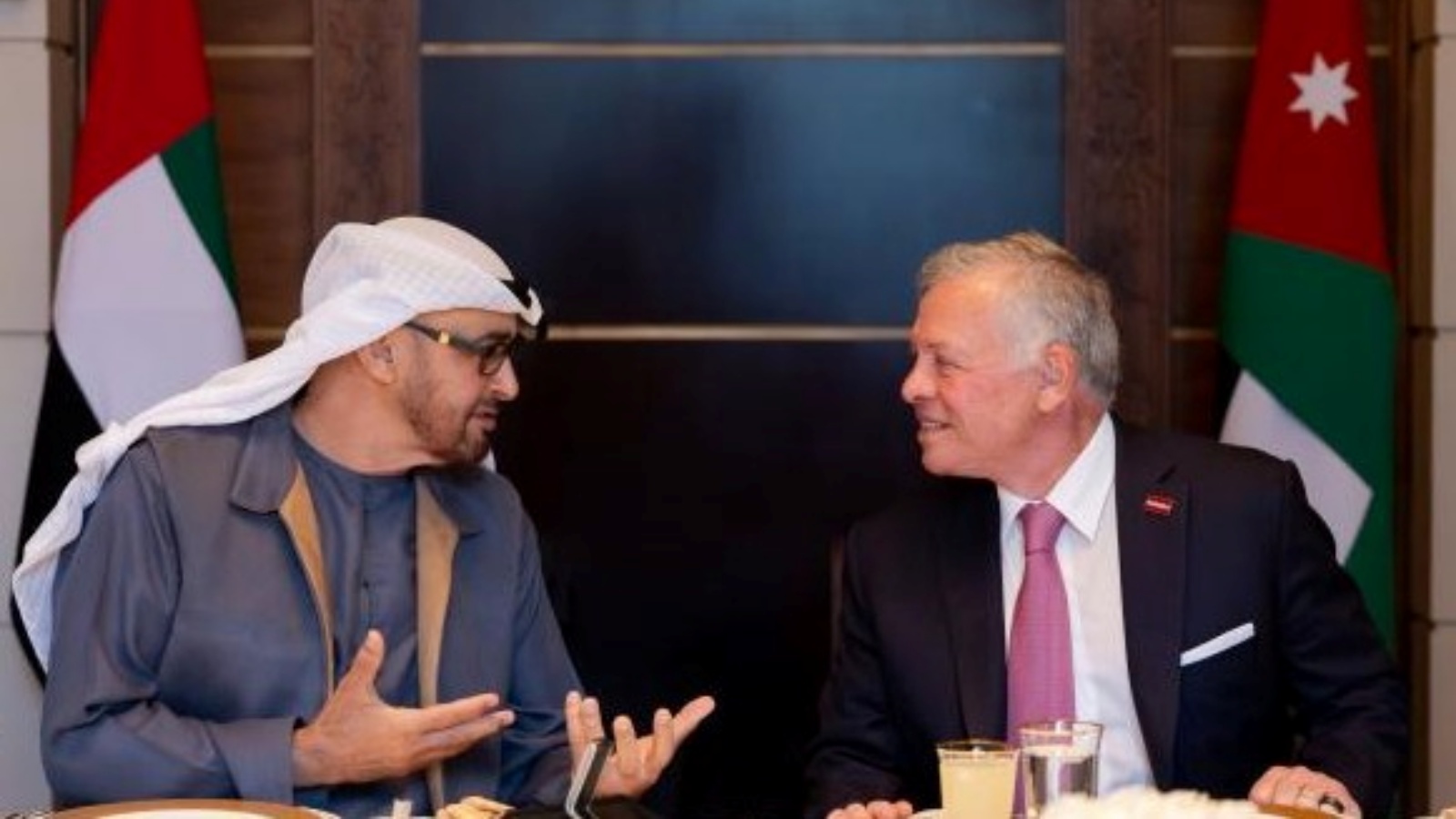 جانب من لقاء الملك عبدالله الثاني والرئيس الإماراتي الشيخ محمد بن زايد