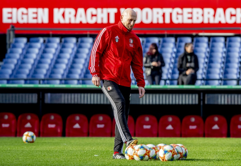 الهولندي ياب ستام خلال حصة تدريبية لفريقه السابق فينورد روتردام عشية مواجهة اياكس اسمتردام في الدوري الهولندي. 26 تشرين الاول/اكتوبر 2019