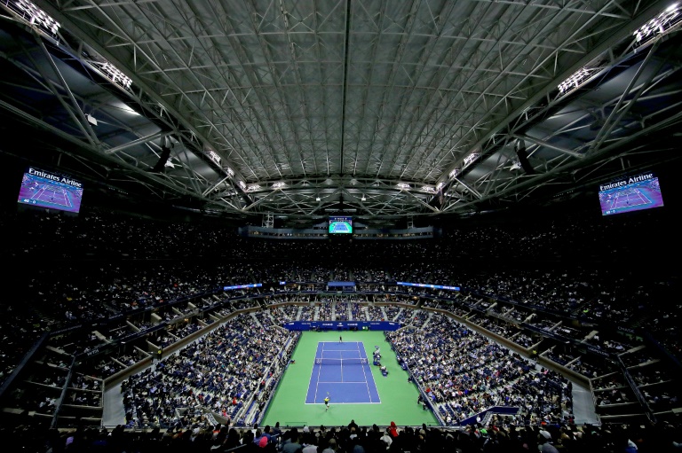 لقطة عامة لملعب آرثر آش الرئيسي لبطولة فلاشينغ ميدوز الأميركية في كرة المضرب، مؤرخة السادس من أيلول/سبتمبر 2019.