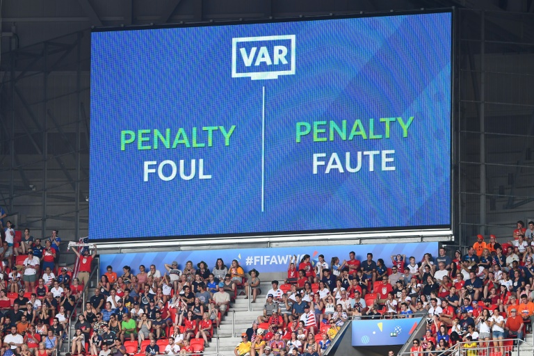 لقطة لشاشة الملعب خلال نهائي مونديال السيدات لكرة القدم في يوليو 2019 في ليون الفرنسية