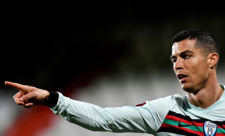 مهاجم البرتغال كريستيانو رونالدو خلال مباراة فريقه أمام لوكسمبورغ في التصفيات الأوروبية المؤهلة لمونديال قطر 2022، في 30 مارس 2021
