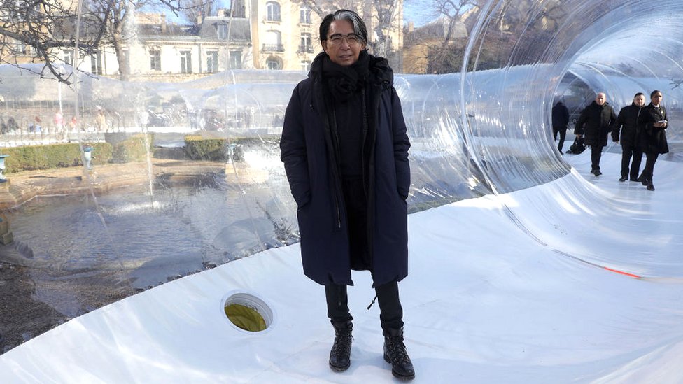 كينزو تاكادا في أسبوع الموضة في باريس في فبراير/ شباط من هذا العام Getty Images