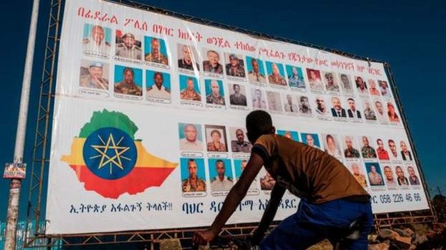 وضعت السلطات الإثيوبية قائمة بأسماء وصور المطلوبين لديها AFP
