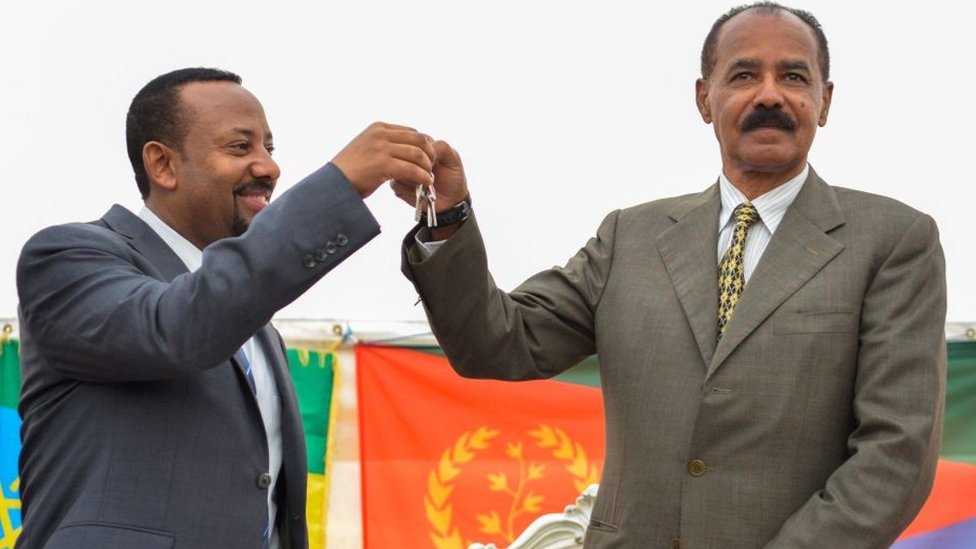 زعيم إريتريا، أسياس أفورقي ورئيس الوزراء الإثيوبي آبي أحمد