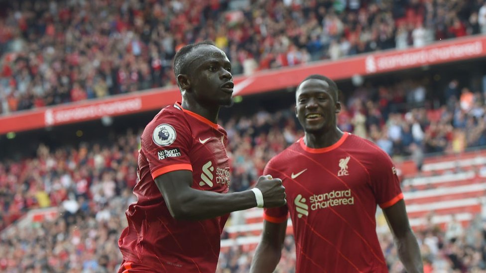 Getty Images ساديو ماني محتفلا بتسجيله الهدف الأول في مرمى كريستال بالاس