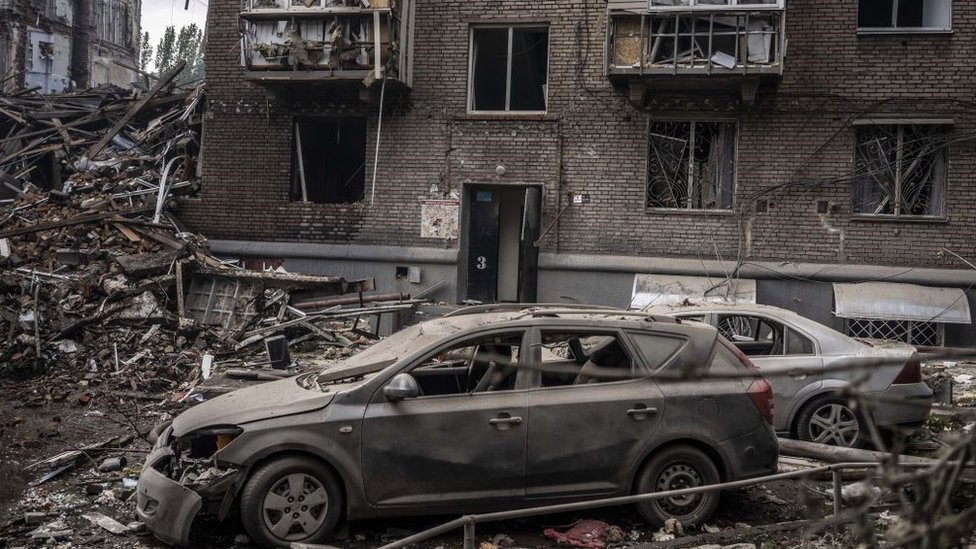 Getty Images أضرار القضف الروسي الذي طال كييف