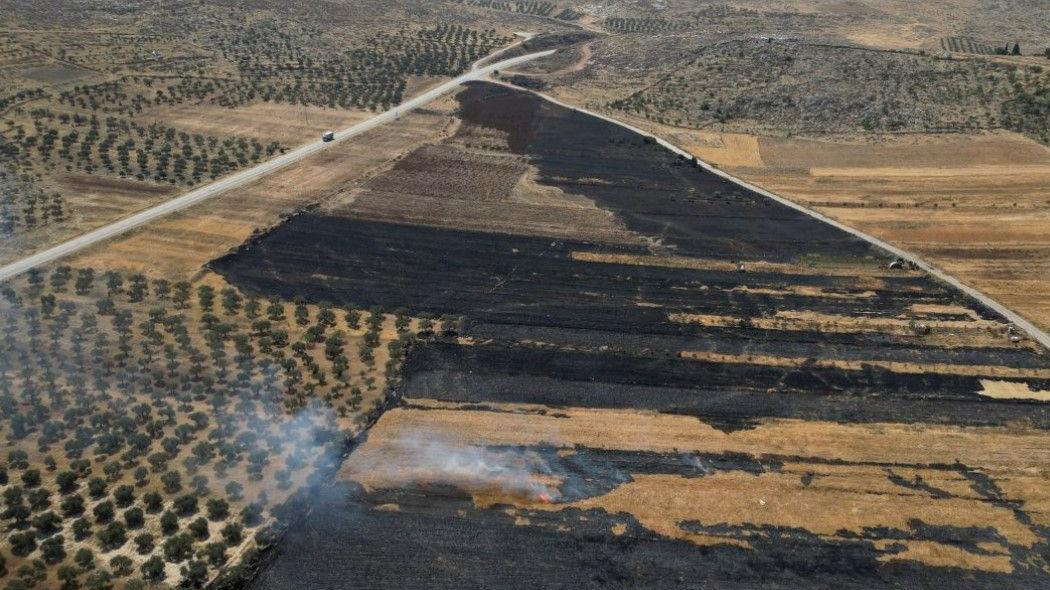 يظهر في الصورة التي التقطتها طائرة بدون طيار 