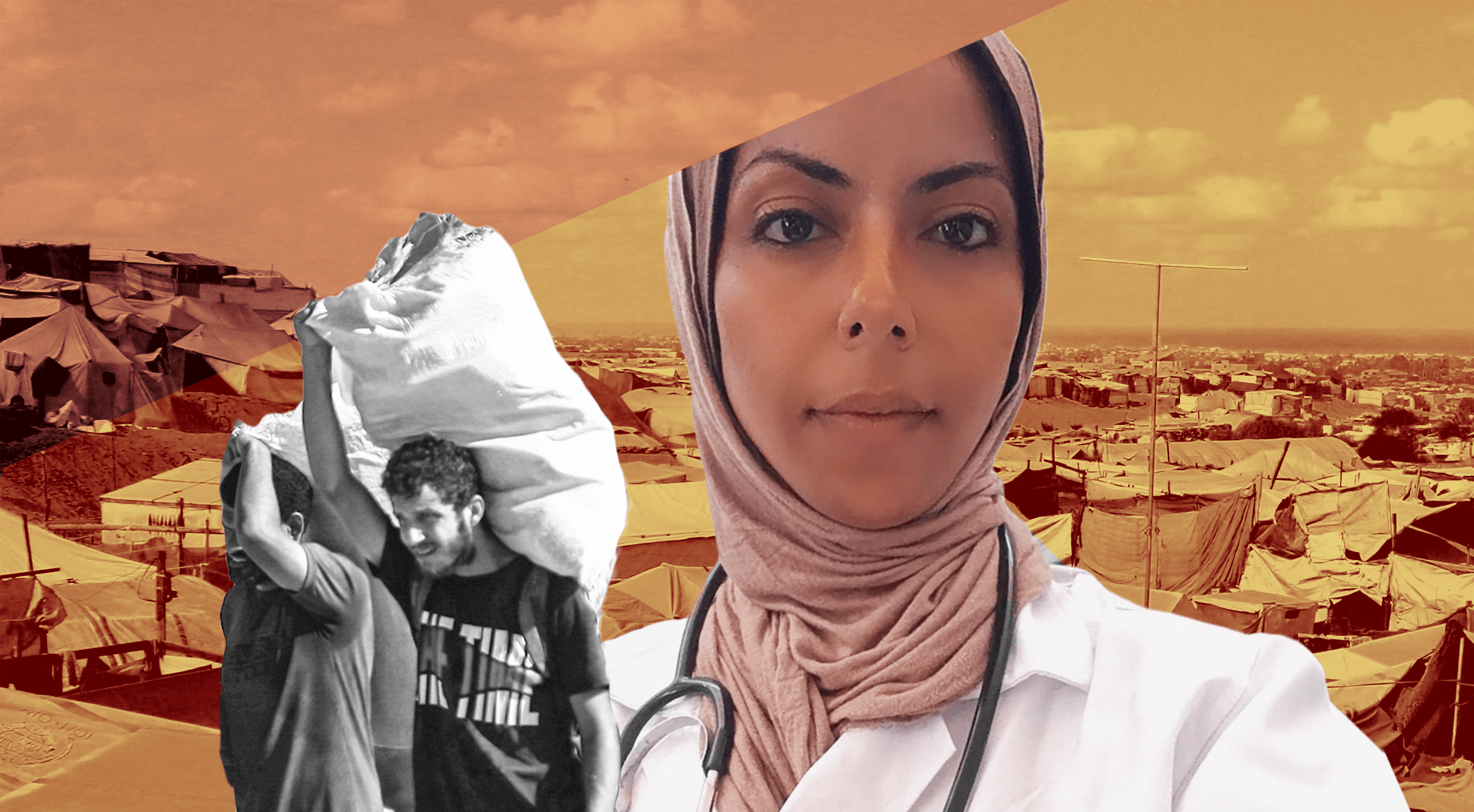 صورة من أعلى جزء من مدينة غزة، تُظهر منطقة واسعة مكتظة بالخيام على جانبي طريق موازٍ للبحر، مع مبانٍ متضررة على كلا الجانبين. تغطي الخيام كل الأراضي المفتوحة تقريبًا، باستثناء شريط ضيق حيث يقع الطريق. - Khames Alrefi/Anadolu via Getty Images