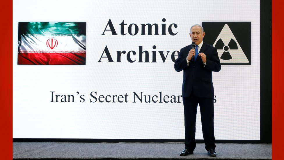 نتنياهو يشرح مايقول إنه تلاعب الحكومة الإيرانية بالاتفاق النووي