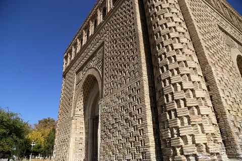 مشهد اسماعيل الساماني (892 -907)، بخارى. تفصيل في جدار خارجي