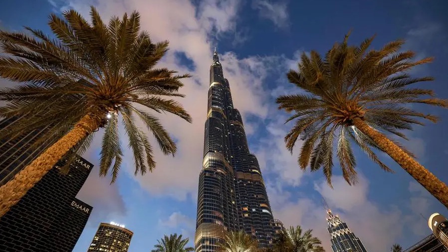 برج خليفة في وسط دبي في صورة التقطت في 23 مارس 2023
