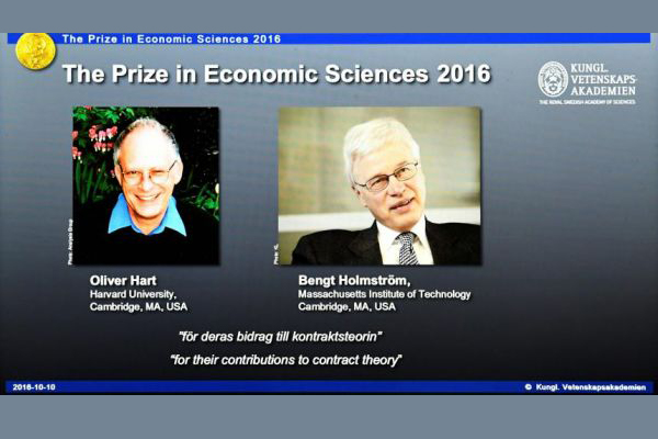 باحثان في نظرية العقد يفوزان بجائزة نوبل للاقتصاد