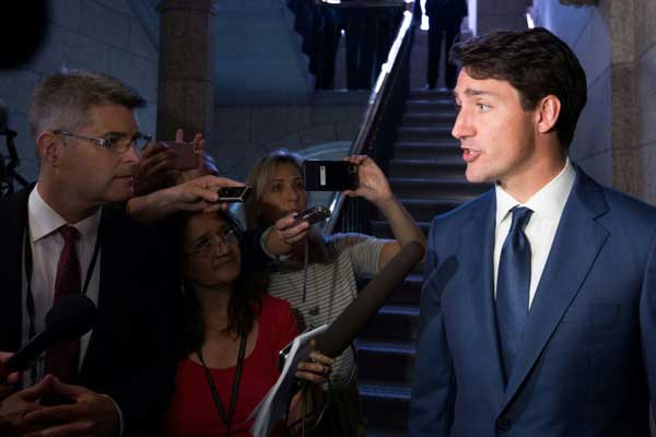 رئيس الوزراء الكندي بتاريخ 17 سبتمبر 2018 في أوتاوا