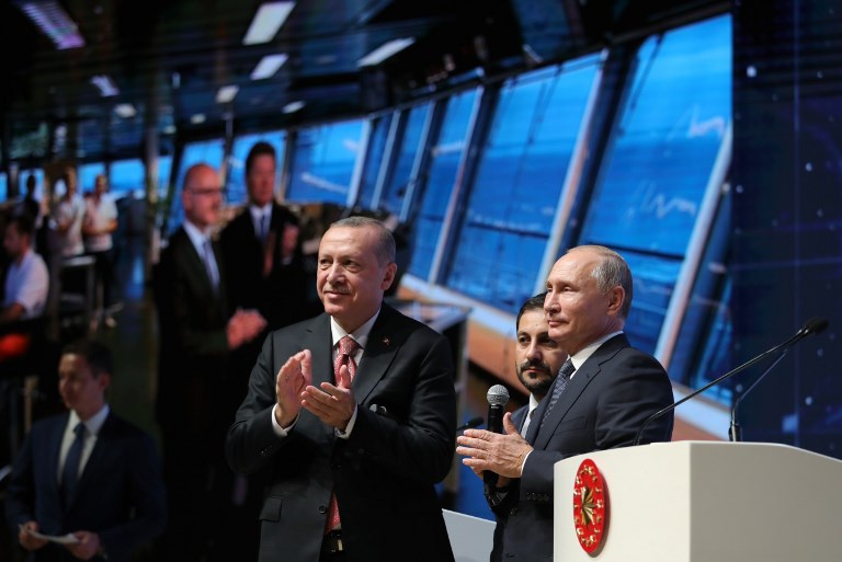  الرئيسان التركي رجب طيب اردوغان والروسي فلاديمير بوتين 