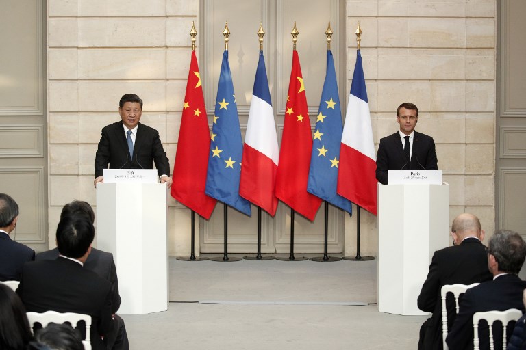 مؤتمر صحافي مشترك للرئيسين الفرنسي والصين في باريس