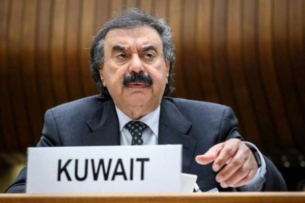  نائب وزير الخارجية الكويتي خالد الجار الله خلال مؤتمر حول اليمن في جنيف في 26 فبراير 2019