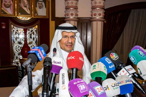 وزير الطاقة السعودي خلال مؤتمر صحافي في جدة الثلاثاء في 17 سبتمبر 2019