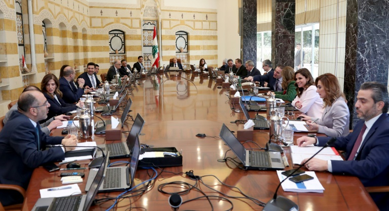 صورة لوكالة دالاتي ونهرا لجلسة الحكومة اللبنانية في قصر بعبدا شرق بيروت، 7 آذار/مارس 2020
