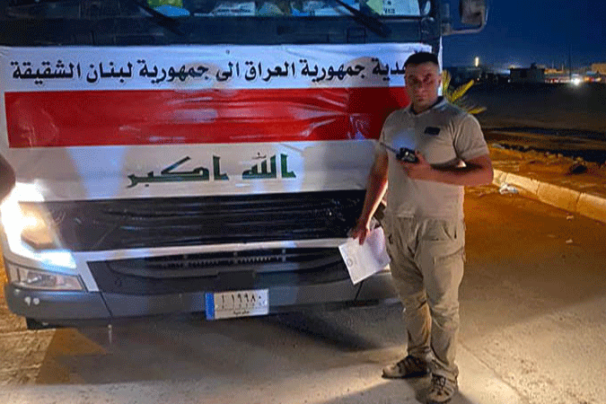 شاحنات مساعدات عراقية إلى لبنان