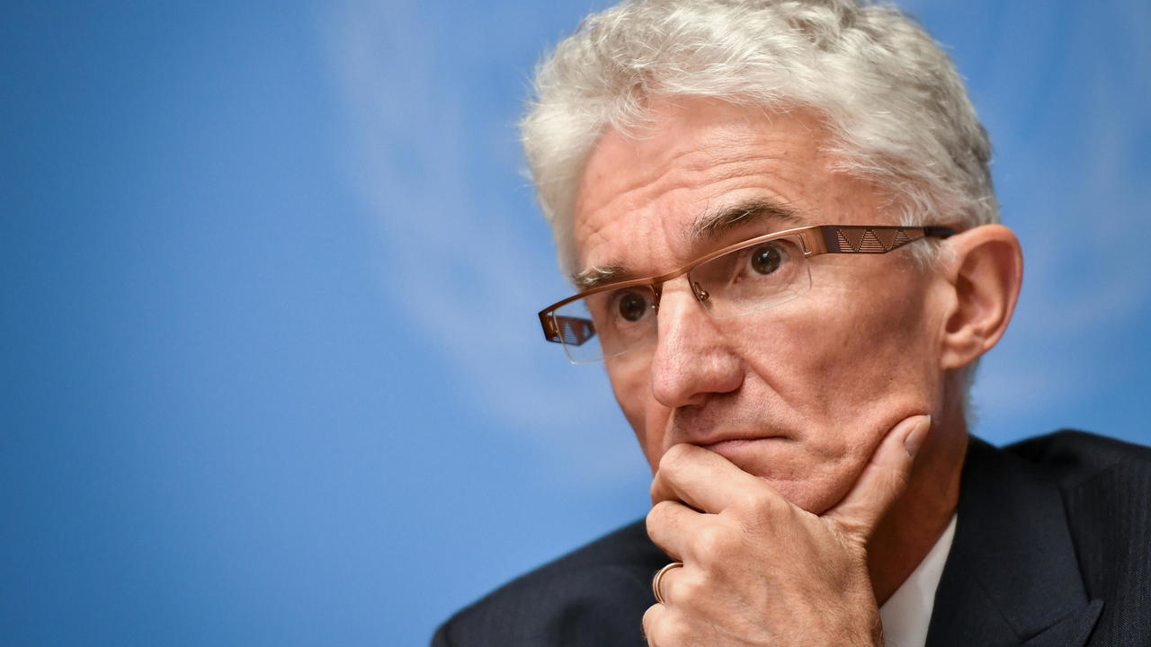 مساعد الأمين العام للأمم المتحدة للشؤون الإنسانية مارك لوكوك في جنيف في 10 سبتمبر 2018 