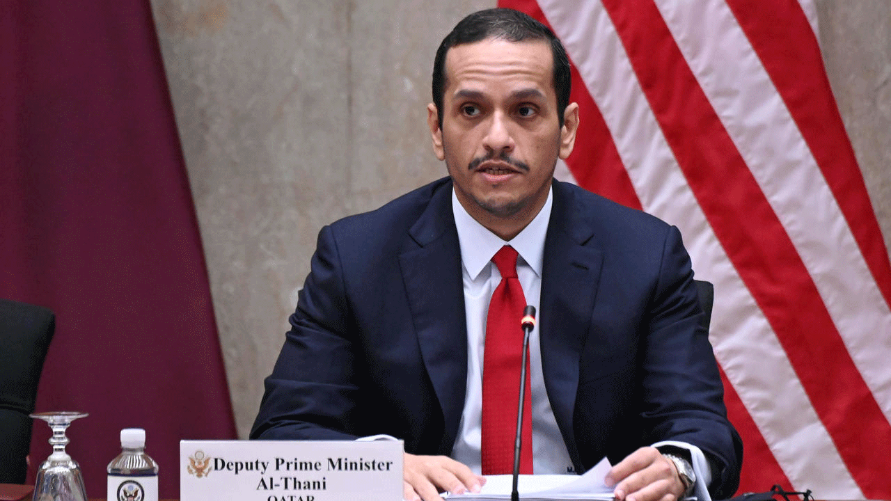 وزير الخارجية القطري الشيخ محمد بن عبد الرحمن آل ثاني خلال زيارة إلى واشنطن في 14 أيلول/سبتمبر 2020