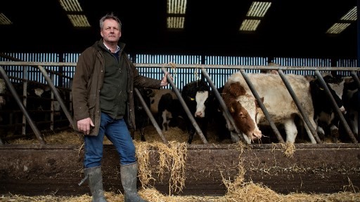 مزارع بريطاني يقف أمام قطيعه في مزرعته جنوب غرب لندن في 9 ديسمبر الجاري