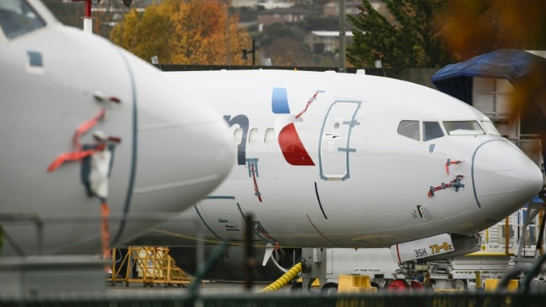 طائرة من طراز 737 ماكس من انتاج بوينغ في مطار رينتن قرب سياتل في 10 نوفمبر 2020