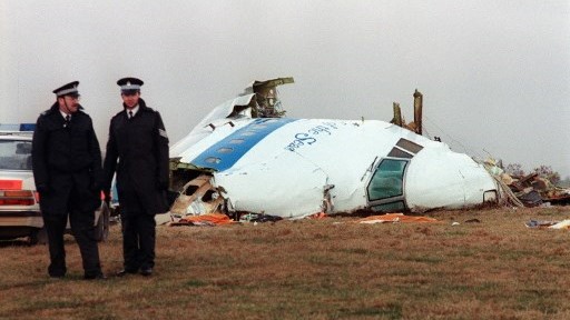 أنقاض طائرة بان أم الأميركية التي أسقطت فوق لوكربي في 22 ديسمبر 1988