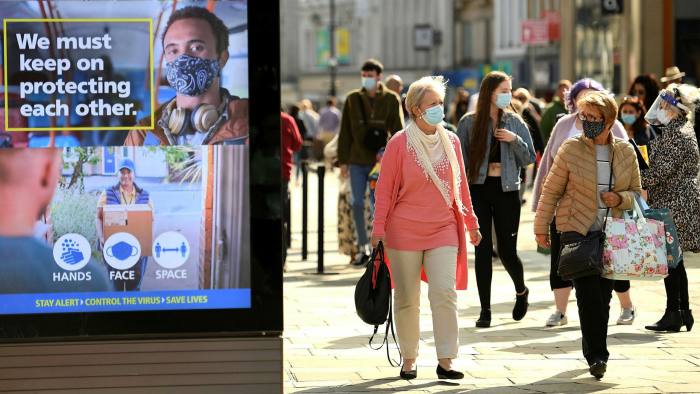 إعلان رسمي في وسط مدينة نيوكاسل ينصح الجمهور باتخاذ الاحتياطات اللازمة للتخفيف من انتشار كورونا