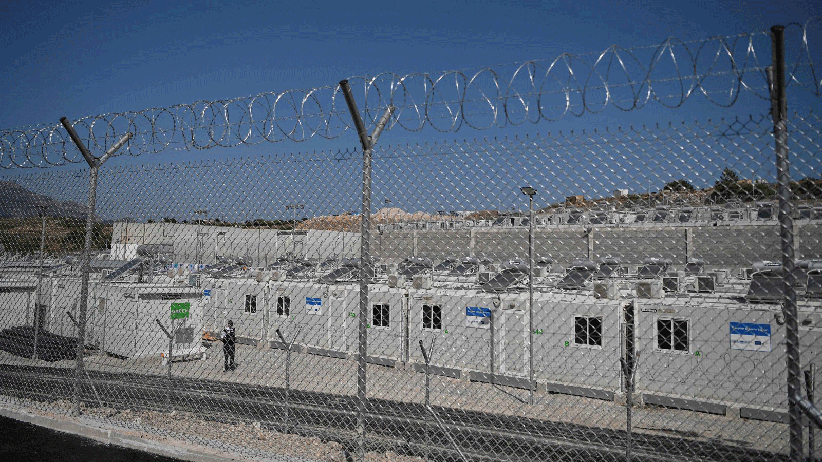 مركز استقبال المهاجرين الجديد الذي تم بناؤه بالقرب من فاثي، في جزيرة ساموس بشرق بحر إيجه/ اليونان. 18 أيلول/ سبتمبر 2021