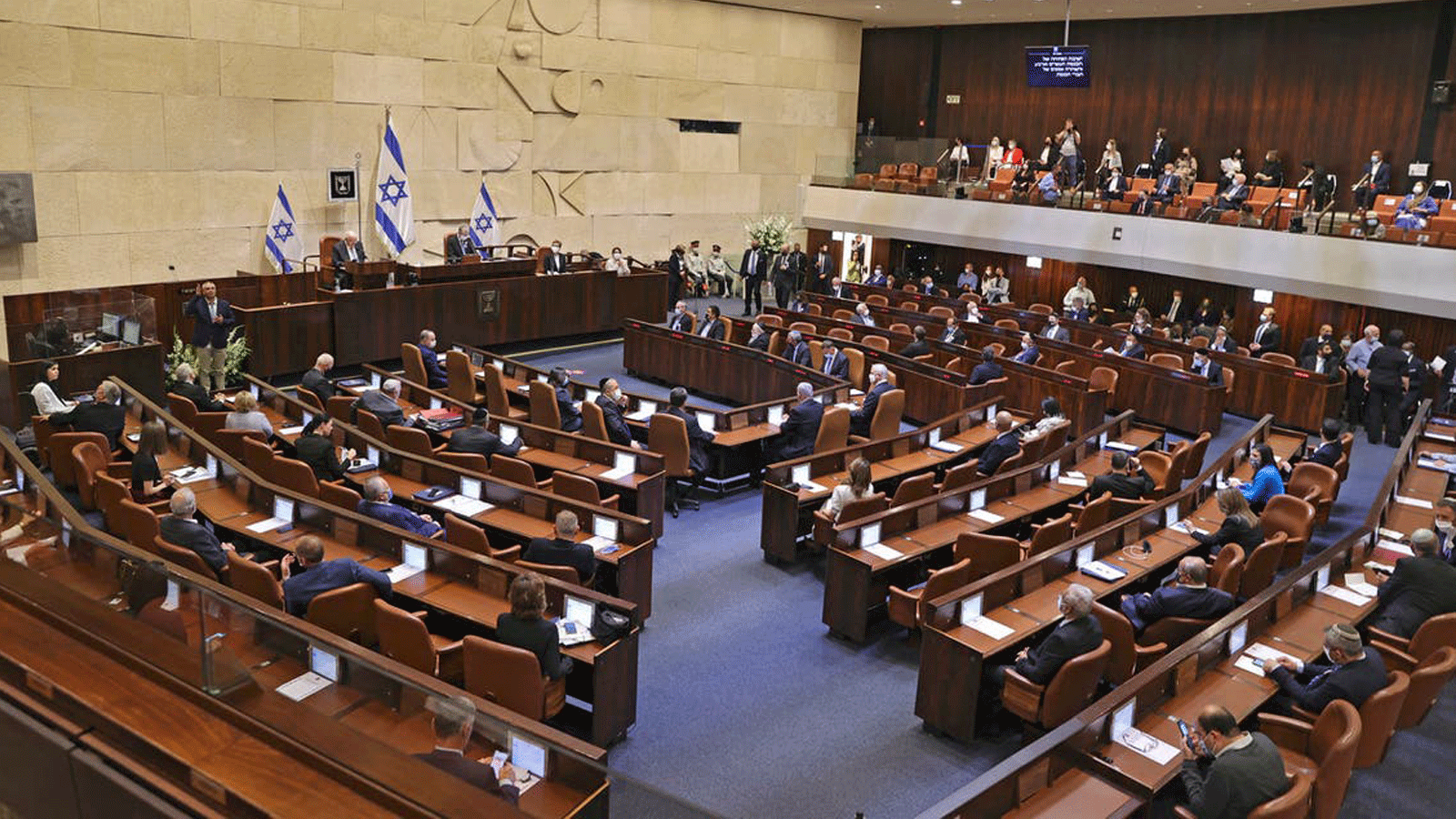 منظر عام يظهر مراسم أداء اليمين للكنيست (البرلمان) الإسرائيلي في القدس. 6 نيسان/ أبريل 2021