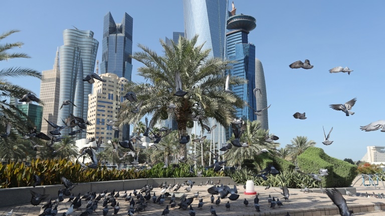 العاصمة القطرية الدوحة في صورة تعود إلى 5 حزيران/يونيو العام 2017