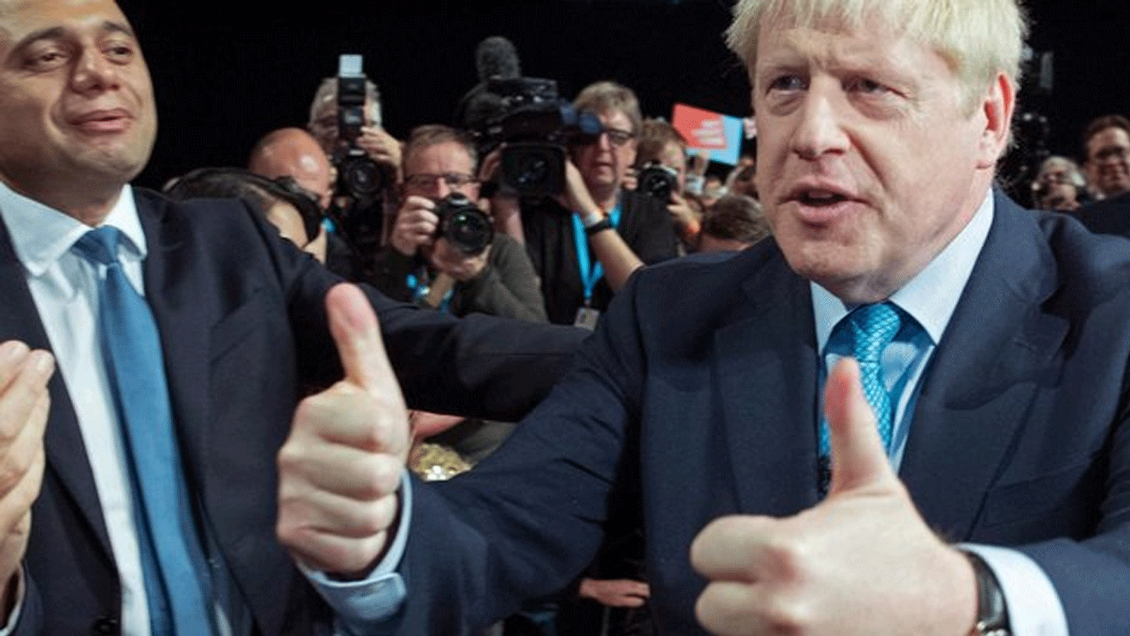 جونسون ووزير الصحة ساجد جاويد - صورة ارشيفية أ ف ب 