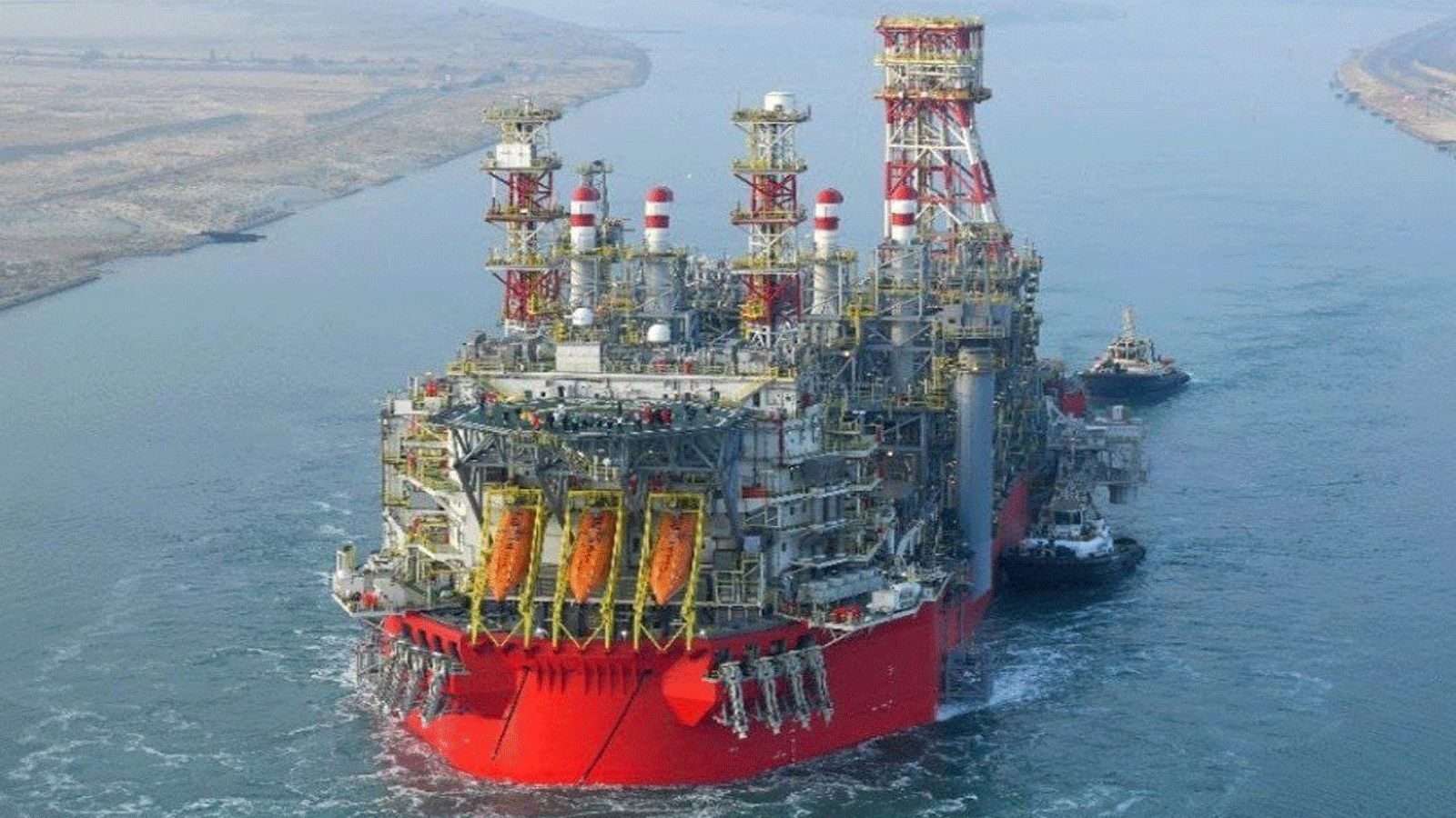 صورة متداولة عبر تويتر لسفينة الإنتاج والتخزين لاستخراج الغاز من حقل كاريش